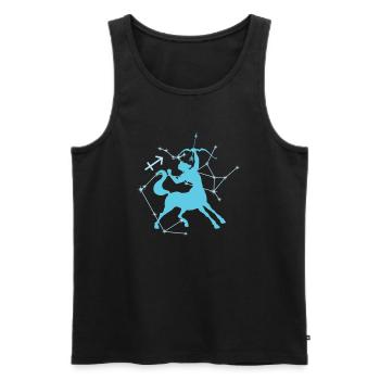 Sagittarius from Star constellation Zodiac Sign - Men's Premium Organic Tank Top - black - Front - Michal (187cm)