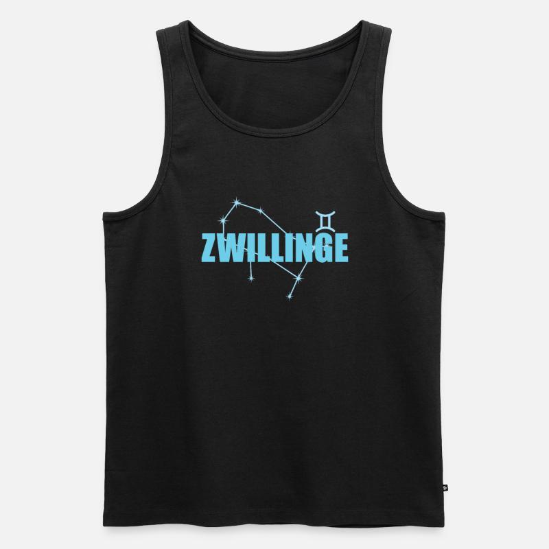 Zwillinge Sternzeichen Gemini Sternbild - Männer Premium Bio Tank Top - Schwarz