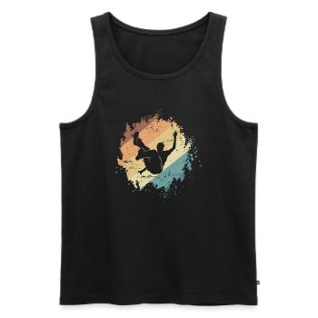 Entraînement artistique Jump Parkour Jump Sport - Débardeur bio Premium Homme - noir - Devant - AI Model Male 178 light (178cm)