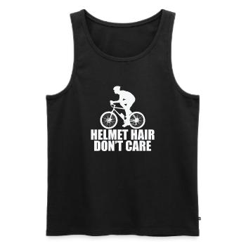 Casque Cheveux Ne se soucie pas Cyclisme Fitness - Débardeur bio Premium Homme - noir - Devant - Michal (187cm)