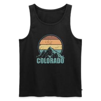 Colorado avec montagnes USA Amérique - Débardeur bio Premium Homme - noir - Devant - Michal (187cm)