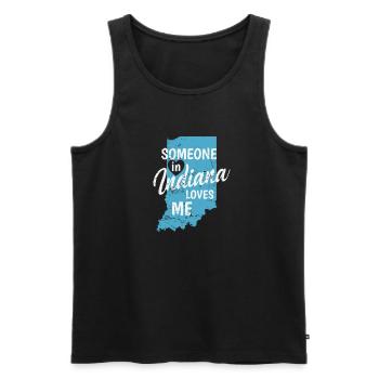 Indiana Quelqu’un dans l’Indiana m’aime USA Amérique - Débardeur bio Premium Homme - noir - Devant - Michal (187cm)