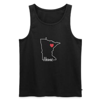 Minnesota Home avec contour de la carte USA Amérique - Débardeur bio Premium Homme - noir - Devant - Michal (187cm)