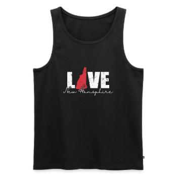 New Hampshire Love New Hamsphire États-Unis - Débardeur bio Premium Homme - noir - Devant - Michal (187cm)