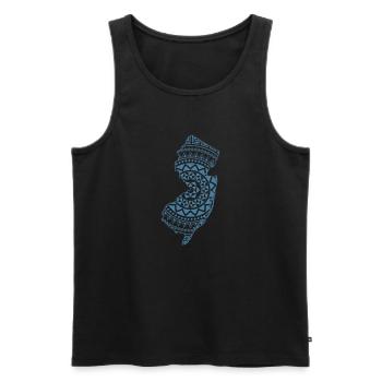 New Jersey Karte Muster USA Amerika - Männer Premium Bio Tank Top - Schwarz - Vorne - Michal (187cm)