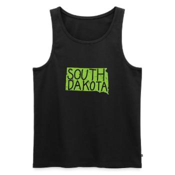 Dakota du Sud Carte Contour USA Amérique - Débardeur bio Premium Homme - noir - Devant - Michal (187cm)