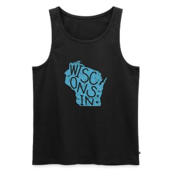 Wisconsin États-Unis Amérique État - Débardeur bio Premium Homme - noir - Devant - AI Model Male 178 light (178cm)