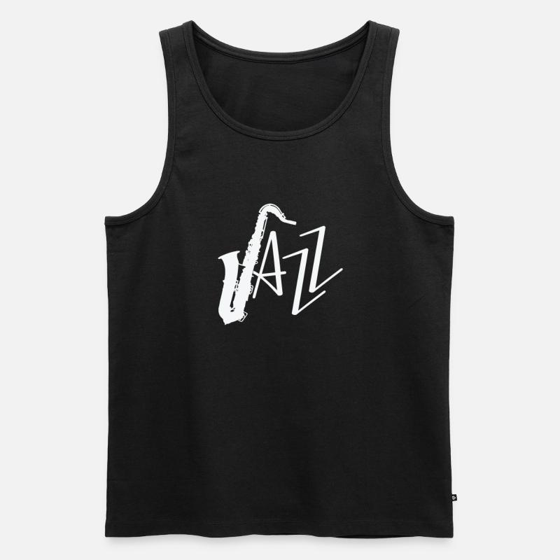 Jazz Saxophone Improvisiert - Männer Premium Bio Tank Top - Schwarz