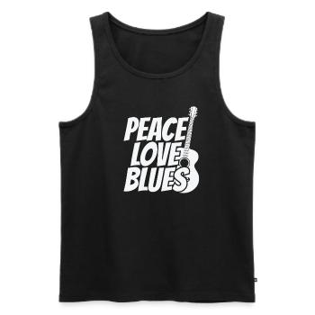Peace love Blues Music Trumpet - Men's Premium Organic Tank Top - black - Front - AI Model Male 178 light (178cm)