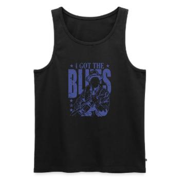I got the Blues Music Trumpet - Men's Premium Organic Tank Top - black - Front - AI Model Male 178 light (178cm)