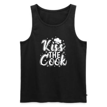 Kiss the Cook Chef Hobby Food Cuisine - Débardeur bio Premium Homme - noir - Devant - Michal (187cm)
