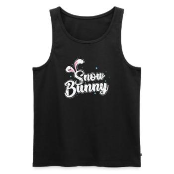 Lapin des neiges Neige Saison d’hiver Toboggan - Débardeur bio Premium Homme - noir - Devant - Michal (187cm)