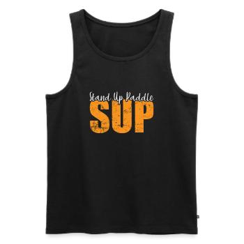 SUP Stand up Paddle Balance Sportart - Männer Premium Bio Tank Top - Schwarz - Vorne - Michal (187cm)