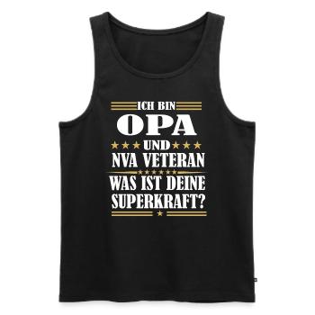 Opa NVA Veteran - Männer Premium Bio Tank Top - Schwarz - Vorne - Michal (187cm)