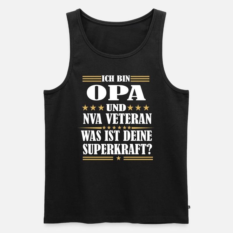 Opa NVA Veteran - Männer Premium Bio Tank Top - Schwarz