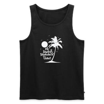 Oh sweet Summer Time Baum Palme Urlaub - Männer Premium Bio Tank Top - Schwarz - Vorne - Michal (187cm)
