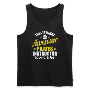That is an Awesome Pilates Instructor - Men's Premium Organic Tank Top - black - Front - Michal (187cm)