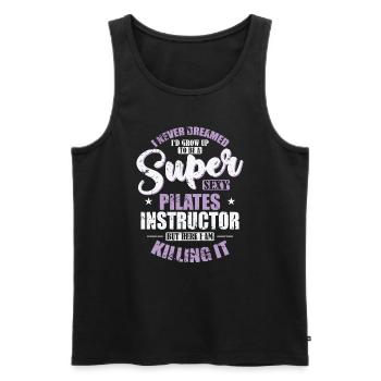 Pilates Life Fitness Powerhouse - Männer Premium Bio Tank Top - Schwarz - Vorne - Michal (187cm)