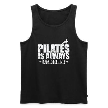 Pilates is always a good Idea Powerhouse - Men's Premium Organic Tank Top - black - Front - Michal (187cm)