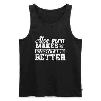 Aloe Vera makes everything Better Plant - Men's Premium Organic Tank Top - black - Front - AI Model Male 178 light (178cm)