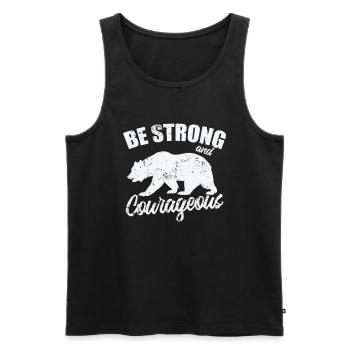 Be Strong and Cowrageous Bear Animal - Men's Premium Organic Tank Top - black - Front - AI Model Male 178 light (178cm)