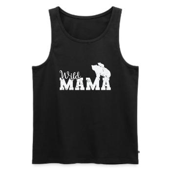 Wild Mama Bär Wald Tier - Männer Premium Bio Tank Top - Schwarz - Vorne - AI Model Male 178 light (178cm)