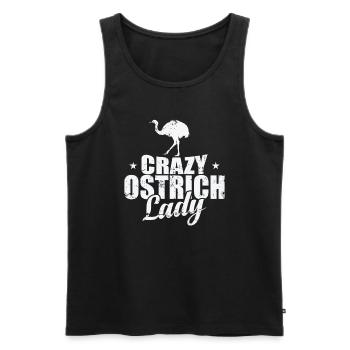 Crazy Ostrich Lady Vogel Strauß - Männer Premium Bio Tank Top - Schwarz - Vorne - AI Model Male 178 light (178cm)