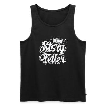 Storyteller Photographer Camera - Men's Premium Organic Tank Top - black - Front - Michal (187cm)