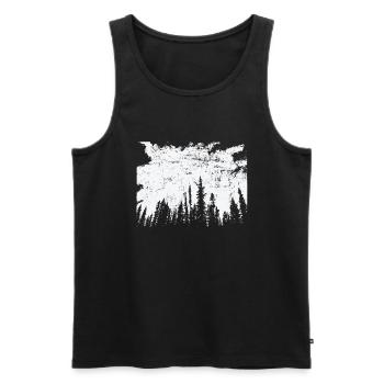 Forêt la nuit la nature quitte l’environnement - Débardeur bio Premium Homme - noir - Devant - AI Model Male 178 light (178cm)