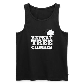 Expert Tree Climber Natur Wälder Blätter - Männer Premium Bio Tank Top - Schwarz - Vorne - AI Model Male 178 light (178cm)