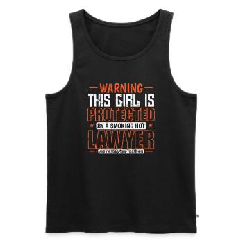 This Girl is Protected by a smoking hot Lawyer - Men's Premium Organic Tank Top - black - Front - AI Model Male 178 light (178cm)