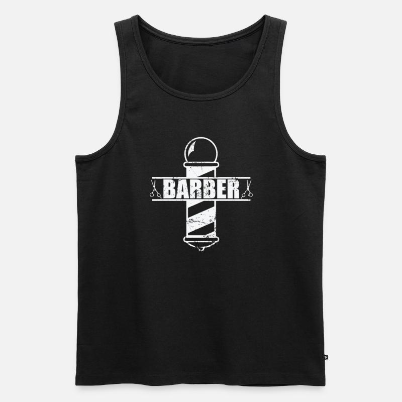 Barber Beruf Haarschnitt Friseur - Männer Premium Bio Tank Top - Schwarz