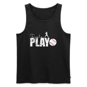 Triple Play Baseball - Men's Premium Organic Tank Top - black - Front - AI Model Male 178 light (178cm)