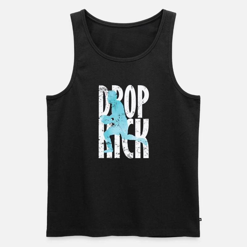 Drop Kick Rugby - Männer Premium Bio Tank Top - Schwarz