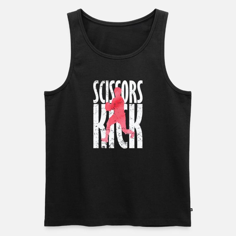 Scissors Kick Rugby - Männer Premium Bio Tank Top - Schwarz