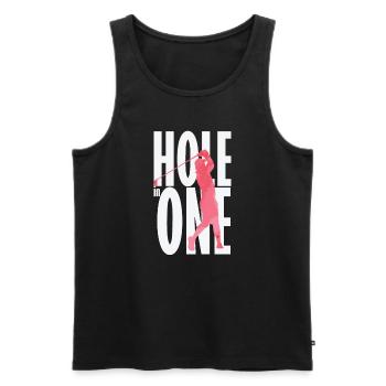 Hole in One Golf - Men's Premium Organic Tank Top - black - Front - Michal (187cm)