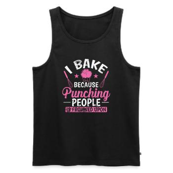 I Bake because Punching People is Frowned upon - Men's Premium Organic Tank Top - black - Front - AI Model Male 178 light (178cm)