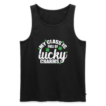 My Class is Full of Lucky Charms St. Patrick's Day - Men's Premium Organic Tank Top - black - Front - Michal (187cm)