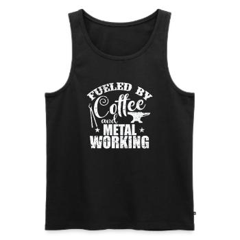 Fueled by Coffee and Metal Working Beruf - Men's Premium Organic Tank Top - black - Front - Michal (187cm)