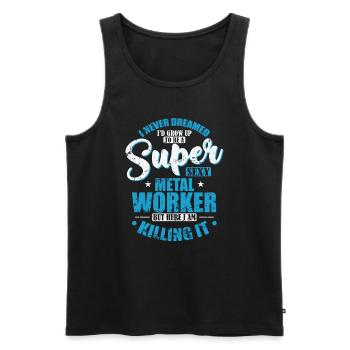 I'd Grow up to a super sexy Metal Worker - Men's Premium Organic Tank Top - black - Front - Michal (187cm)