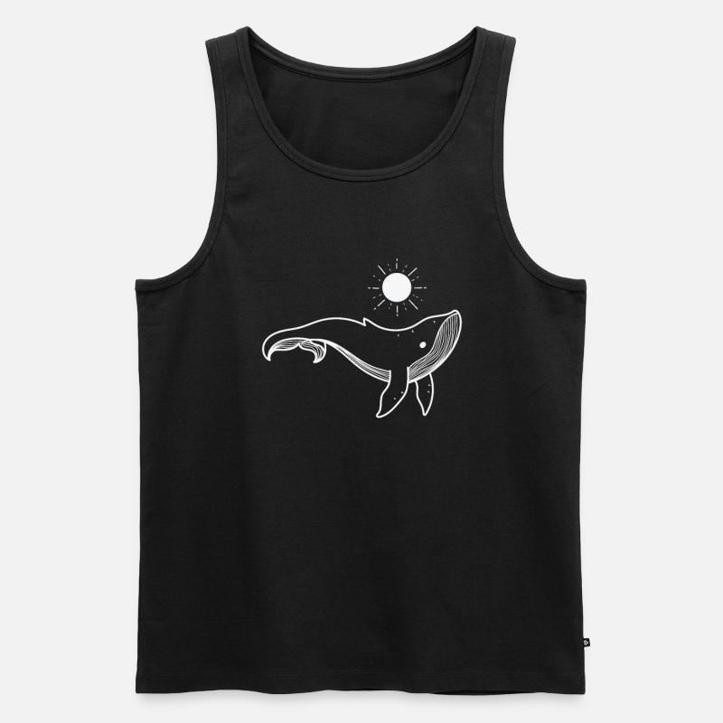Wal mit Sonne - Männer Premium Bio Tank Top - Schwarz