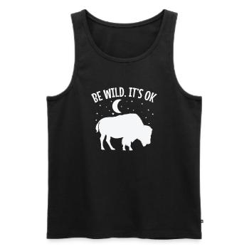 Be wild It's ok bison animal - Men's Premium Organic Tank Top - black - Front - AI Model Male 178 light (178cm)