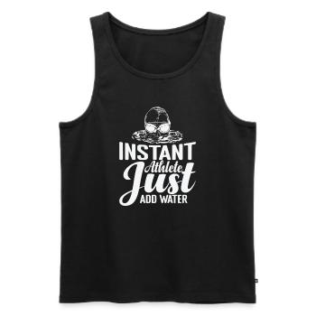 Instant Athlete Lust add Water Swimming Sports - Men's Premium Organic Tank Top - black - Front - Michal (187cm)