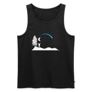Sternschnuppe mit Mond am Himmel - Männer Premium Bio Tank Top - Schwarz - Vorne - AI Model Male 178 light (178cm)