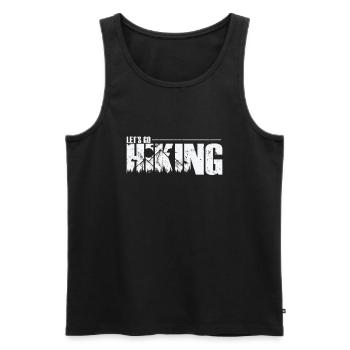 Let's go Hiking Outdoor Hobby Nature - Men's Premium Organic Tank Top - black - Front - Michal (187cm)