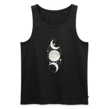 Lune Art Nuit Ciel Orbe - Débardeur bio Premium Homme - noir - Devant - AI Model Male 178 light (178cm)