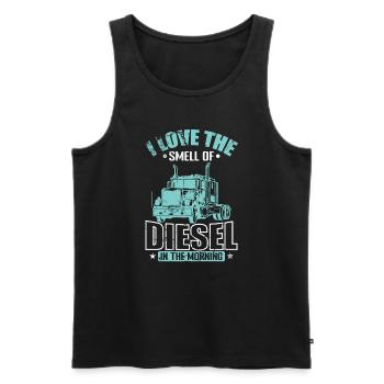 J’adore l’odeur du conducteur de camion diesel - Débardeur bio Premium Homme - noir - Devant - Michal (187cm)