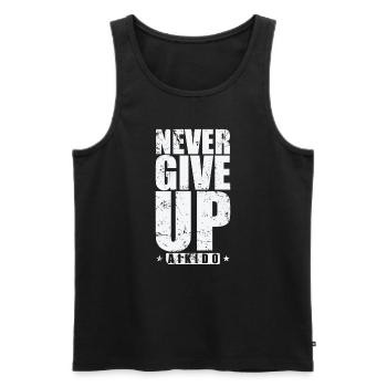Never Give Up Aikido Training Kampfkunst - Männer Premium Bio Tank Top - Schwarz - Vorne - AI Model Male 178 light (178cm)