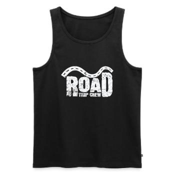 Road Trip Équipage Aventure Itinéraire de voyage - Débardeur bio Premium Homme - noir - Devant - Michal (187cm)
