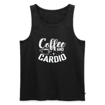 Café et Cardio Caféine Café - Débardeur bio Premium Homme - noir - Devant - Michal (187cm)